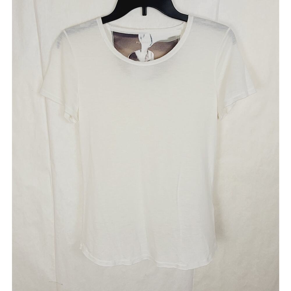New Purotatto Cream micromodal t-shirt size small Italian Designer Luxe Minimal